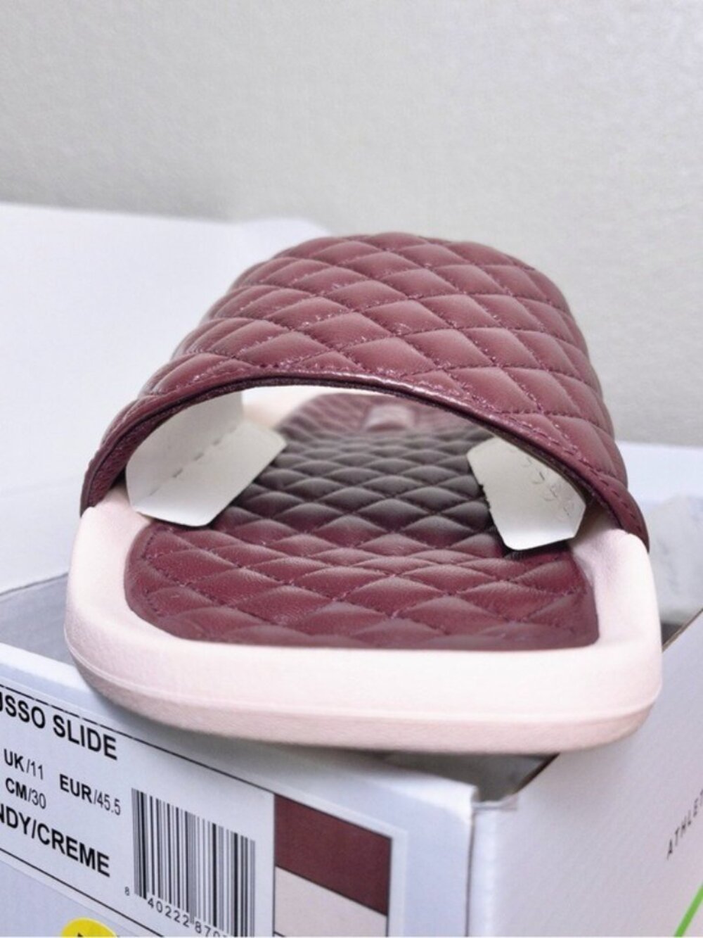 NWT APL Lusso Slide Quilted Leather Mens 12 Burgundy Athletic Sandal Comfort - Picture 4 of 6